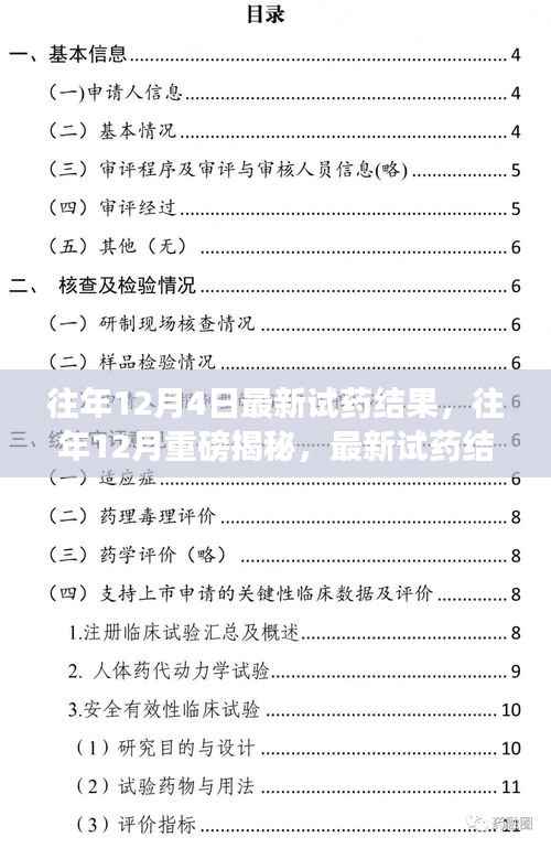 往年12月重磅揭秘，最新试药结果全解析与深度探讨